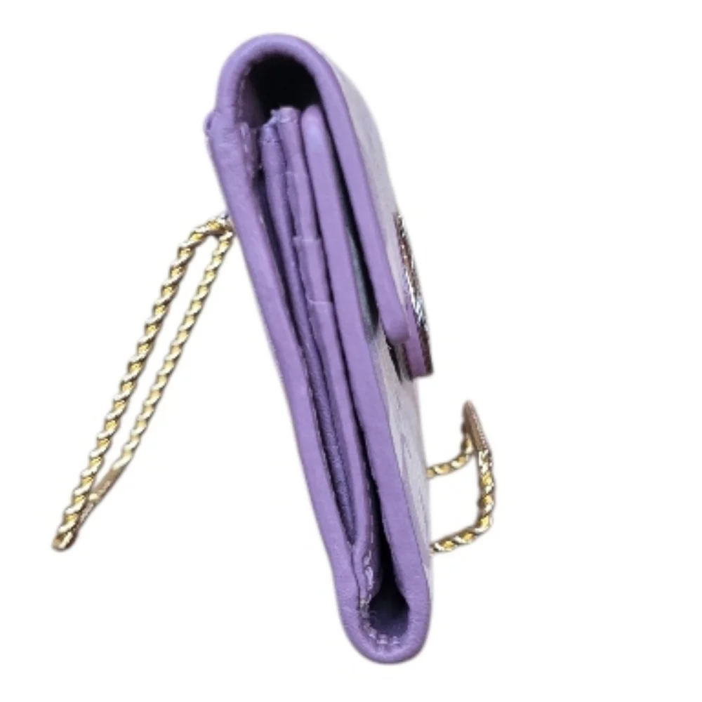 Coach Alexandra Signature Lavender Purple Sateen Trifold Wallet - Picture 4 of 11
